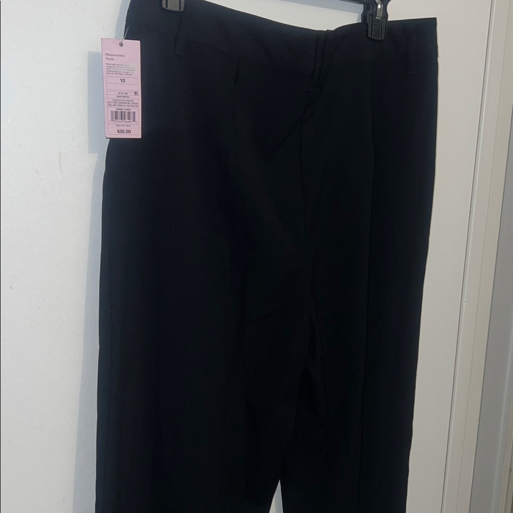 Wild Fable Women's High-Rise Wide Leg Black Trousers - Picture 8 of 11